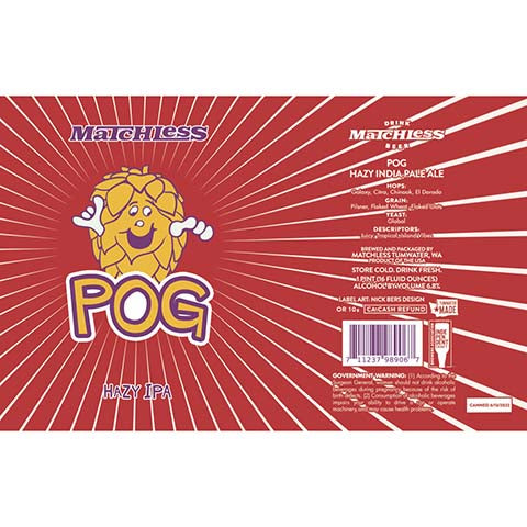 Matchless Pog Hazy IPA by Matchless Brewing, beer label