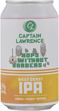 Hops Without Borders by Captain Lawrence Brewing Company, beer label