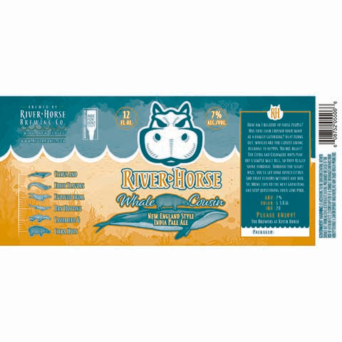 River Horse Whale Cousin NEIPA by River Horse Brewing Company, beer label
