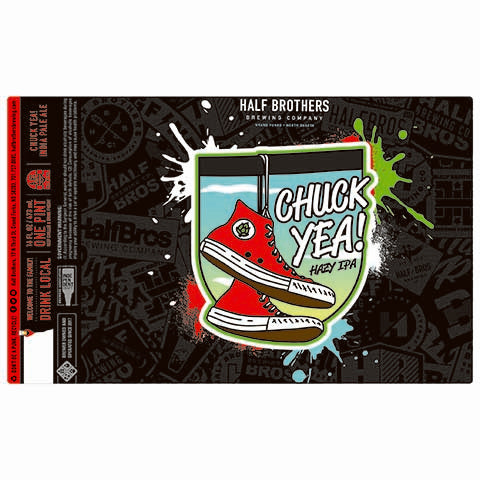 Half Brothers Chuck Yea! Hazy IPA by Half Brothers Brewing Company, beer label