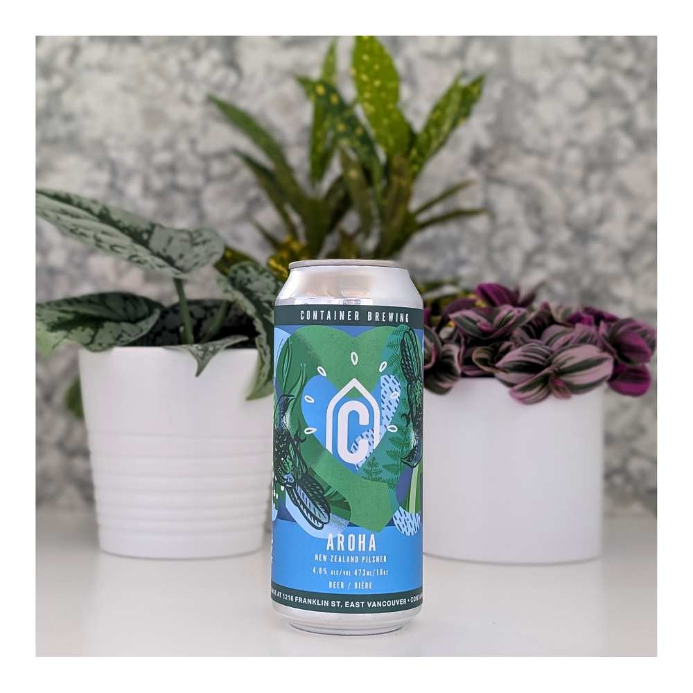 Aroha New Zealand Pilsner by Container Brewing Ltd., beer label