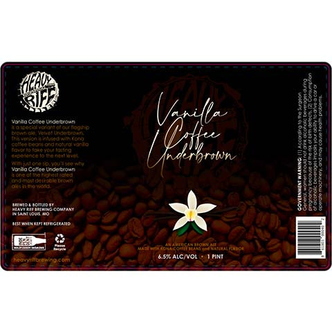 Heavy Riff Vanilla Coffee Underbrown Brown Ale by Heavy Riff Brewing, beer label