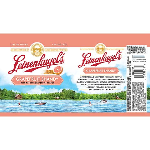 Leinenkugel's Grapefruit Shandy by Jacob Leinenkugel Brewing Co, beer label
