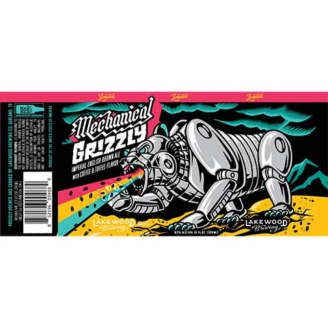 Lakewood Mechanical Grizzly Brown Ale by Lakewood Brewing Co, beer label