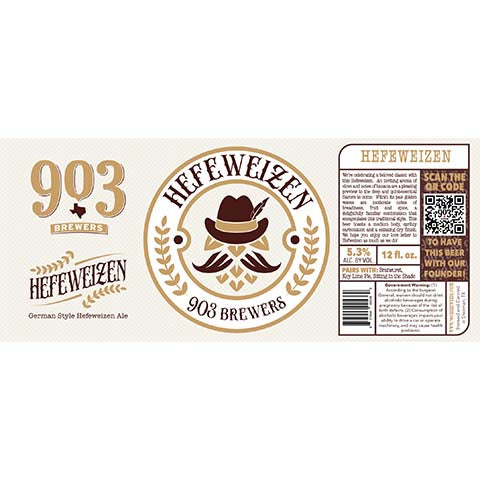 903 Brewers Hefeweizen by 903 Brewers, beer label