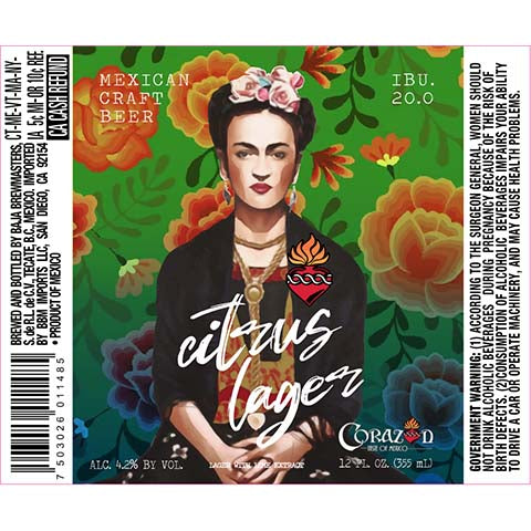 Baja Brewmasters Corazon Citrus Lager by Baja Brewmasters, beer label