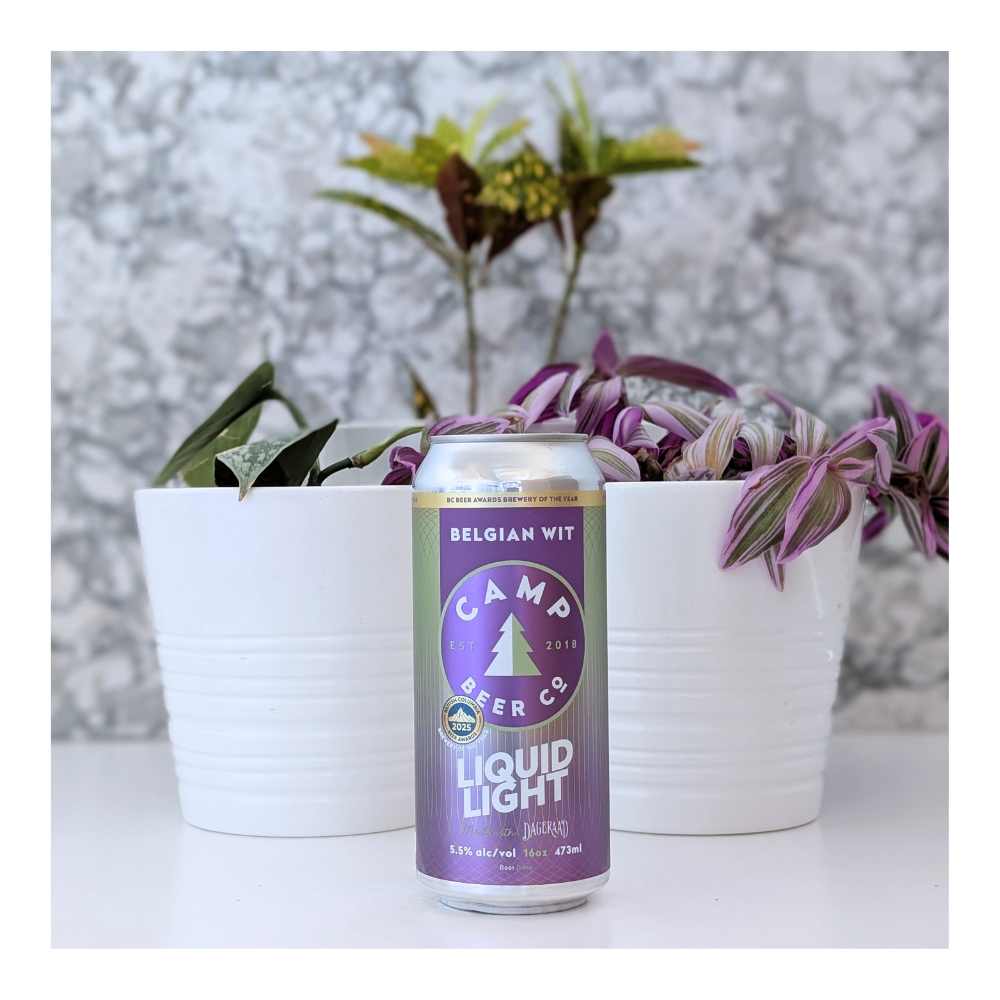 x Dageraad Brewing Liquid Light Witbier by Camp Beer Co., beer label