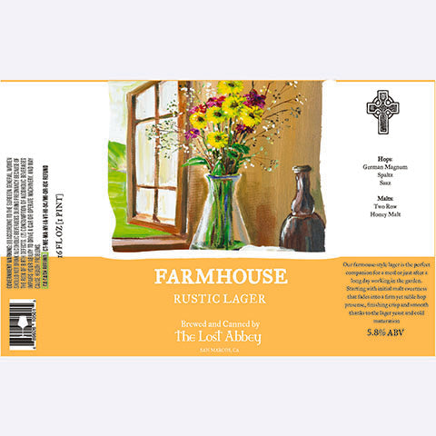 The Lost Abbey Farmhouse Rustic Lager by The Lost Abbey, beer label