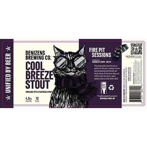 Denizen Cool Breeze Stout by Denizen, beer label