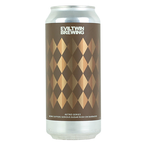 Evil Twin Monk Suffers Serious Sugar Rush On Barbados Dark Ale by Evil Twin Brewing, beer label