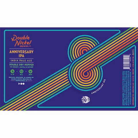 Double Nickel 8 Anniversary IPA by Double Nickel Brewing Company, beer label