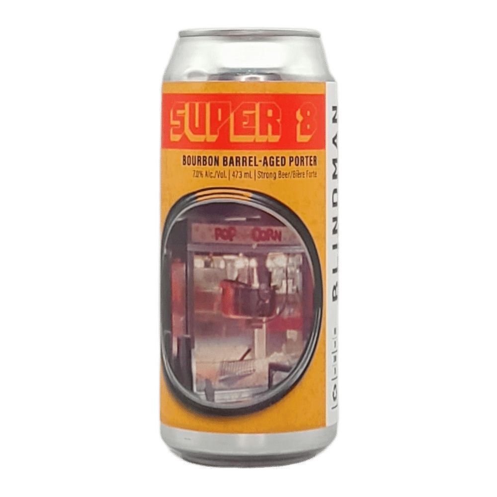 Super 8 Porter by Blindman Brewery, beer label