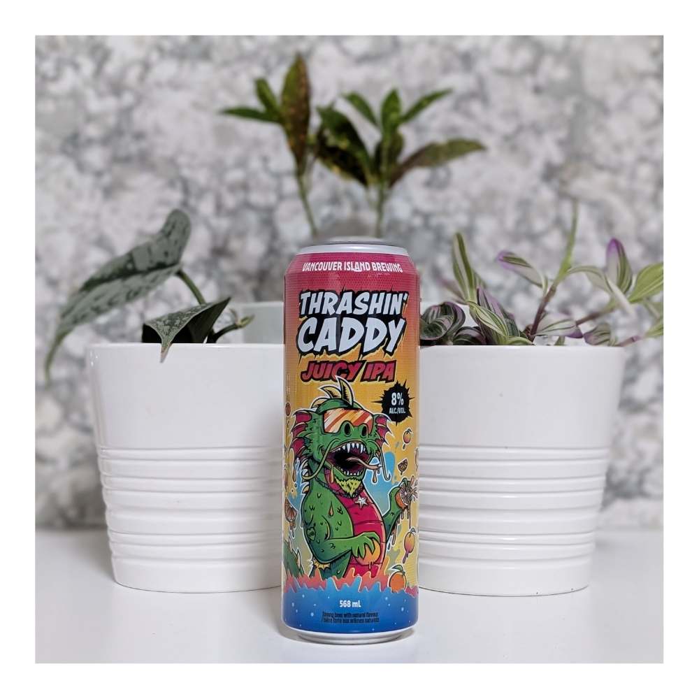 Thrashin' Caddy Juicy IPA by Vancouver Island Brewing, beer label