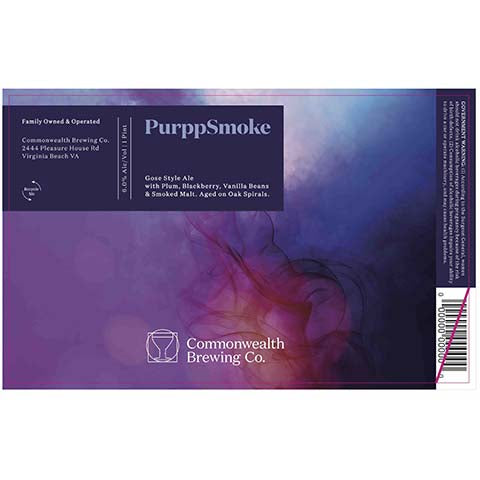 Commonwealth PurppSmoke Gose Style Ale by Commonwealth Brewing Co., beer label