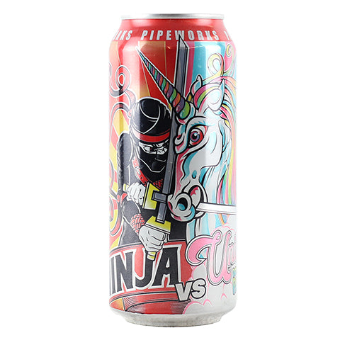 Pipeworks Ninja vs Unicorn DIPA by Pipeworks Brewing Co, beer label