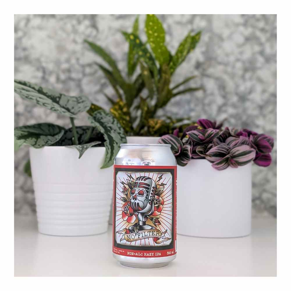 No Filter Non-Alcoholic Hazy IPA by Harmon's Non-Alc Craft Brewing, beer label