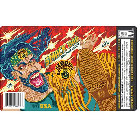 Barrier Smack Dab India Pale Lager by Barrier Brewing Co, beer label
