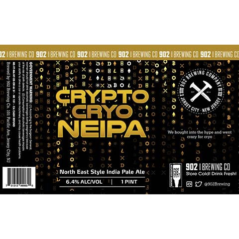 902 Brewing Crypto Cryo NEIPA by 902 Brewing, beer label