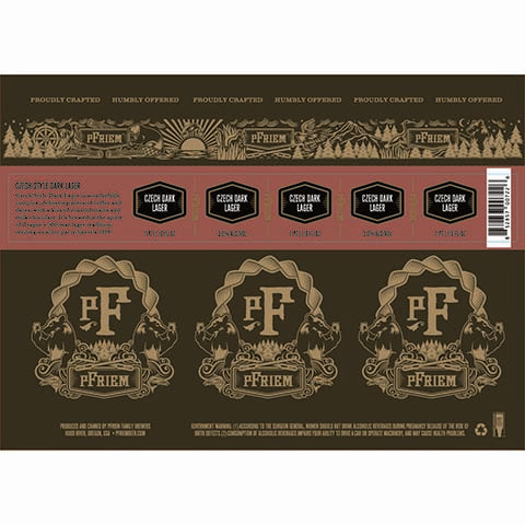 pFriem Czech Dark Lager by PFriem Family Brewers, beer label
