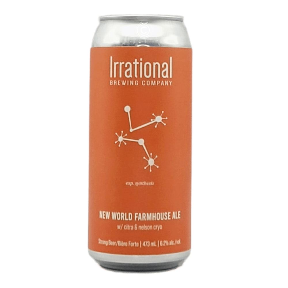 Exp. Synthesis: New World Farmhouse Ale by Irrational Brewing Company, beer label