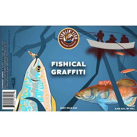 Fiddlin' Fish Fishical Graffiti Hazy Pale Ale by Fiddlin' Fish Brewing Company, beer label