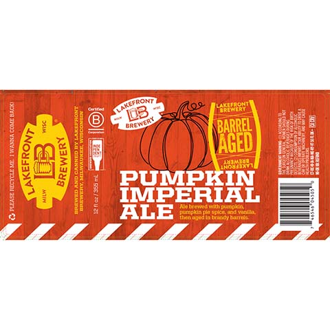 Lakefront Pumpkin Imperial Ale by Lakefront Brewery Inc, beer label