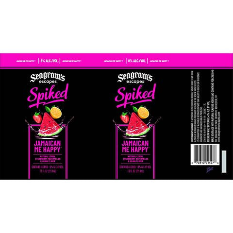 Seagram’s Spiked Jamaican Me Happy by Seagram, beer label