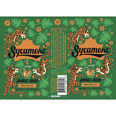 Sycamore Jungle Juice IPA by Sycamore Brewing, beer label