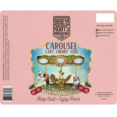 Wiley Roots Carousel Tart Cherry Gose Sour Ale by Wiley Roots Brewing Co, beer label