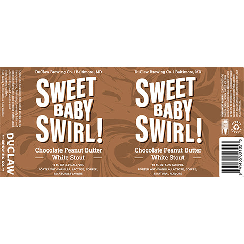 Duclaw Sweet Baby Swirl Porter by DuClaw Brewing Company, beer label