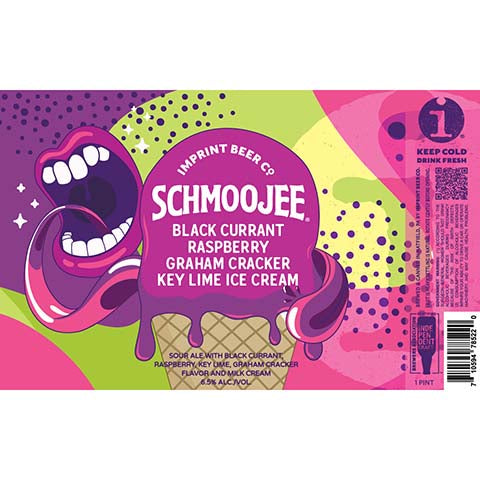 Imprint Beer Schmoojee Sour Ale (Black Currant, Raspberry, Graham Cracker, Key Lime Ice Cream) by Imprint Beer Company, beer label