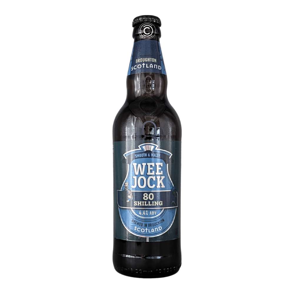 Wee Jock 80 Shilling Scottish Ale by Broughton Ales, beer label