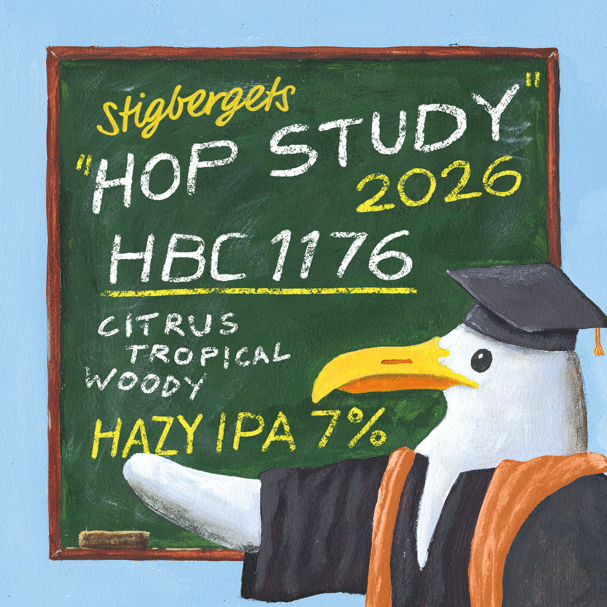 Hop Study 2026 HBC 1176 by Stigbergets Bryggeri, beer label