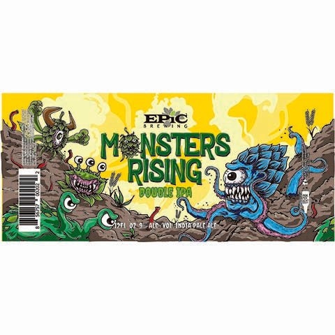 Epic Monsters Rising DIPA by Epic Brewing Company, beer label