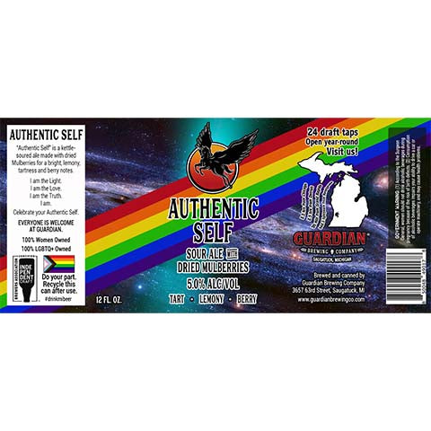 Guardian Authentic Self Sour Ale by Guardian Brewing Company, beer label