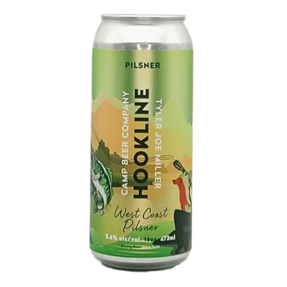 Hookline West Coast Pilsner by Camp Beer Co., beer label