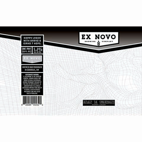 Ex Novo Between The Spreadsheets Hoppy Lager by Ex Novo Brewing Co, beer label