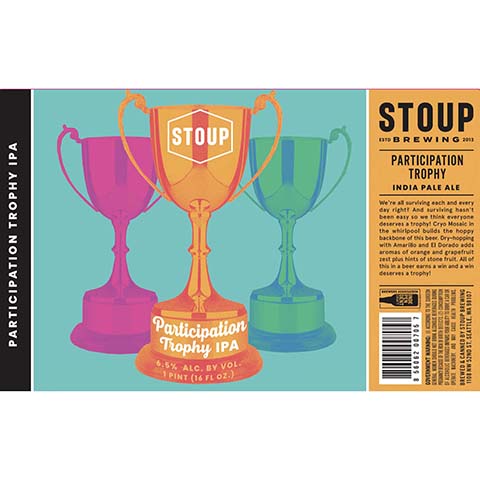 Stoup Participation Trophy IPA by Stoup Brewing, beer label