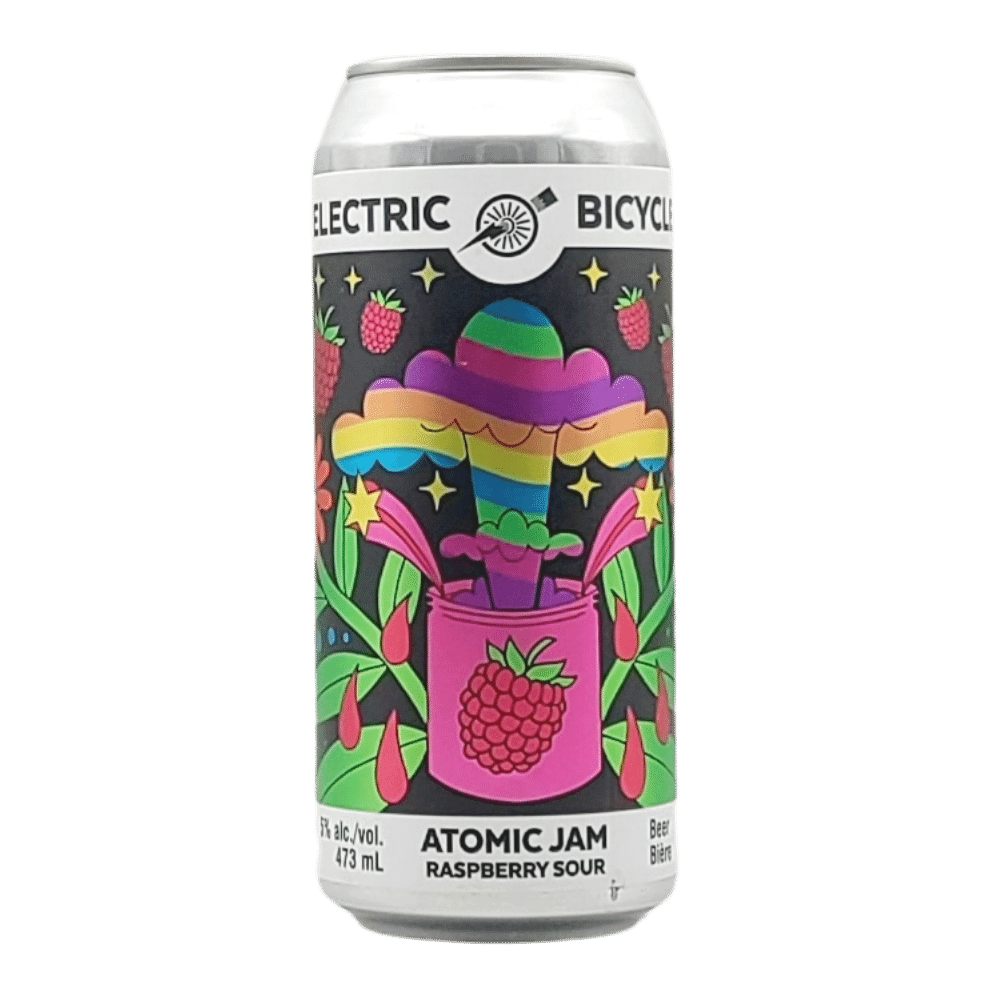 Atomic Jam Raspberry Sour by Electric Bicycle Brewing Company, beer label