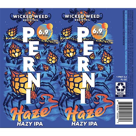 Wicked Weed Perni Haze Hazy IPA by Wicked Weed Brewing, beer label