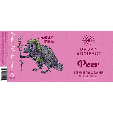 Urban Artifact Peer Strawberry & Banana Fruit Tart Ale by Urban Artifact, beer label
