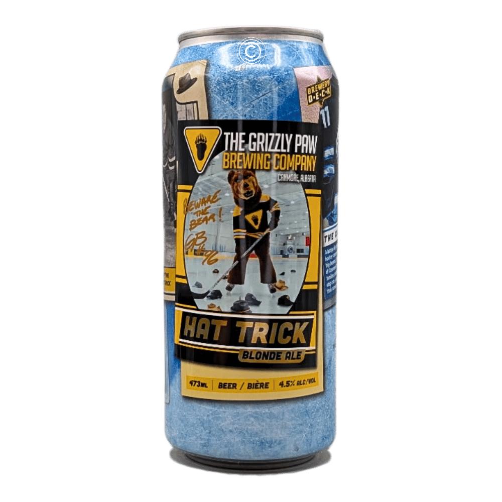 Hat Trick Blonde Ale by The Grizzly Paw Brewing Company, beer label