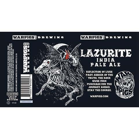 Warpigs Lazurite IPA by WarPigs Brewpub, beer label