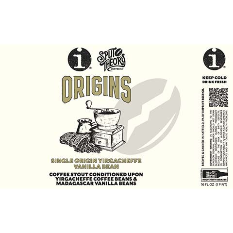 Imprint Beer Origins Single Origin Yirgacheffe Vanilla Bean Coffee Stout by Imprint Beer Company, beer label