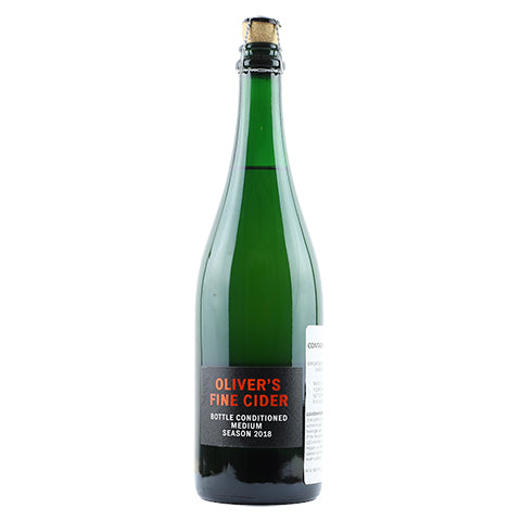 Olivers Fine Cider Bottle Conditioned Medium Season 2018 by Oliver's Cider & Perry, beer label