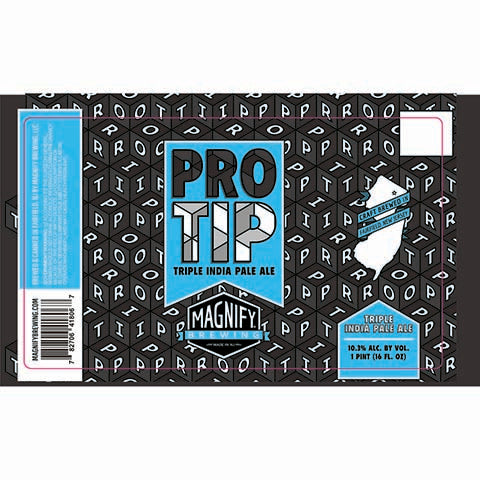 Magnify Pro Tip TIPA by Magnify Brewing Company, beer label