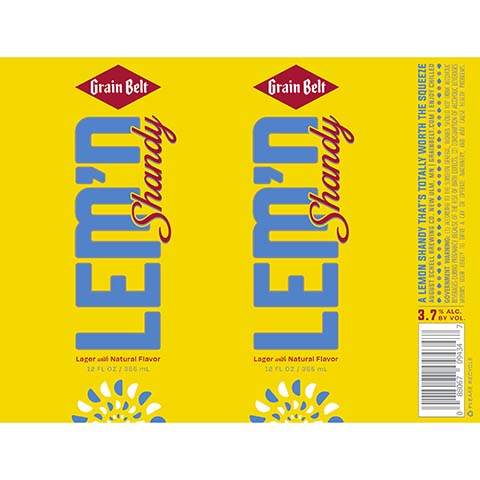 Grain Belt Lem'n Shandy Lager by Grain Belt, beer label