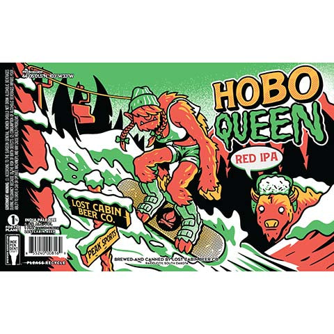 Lost Cabin Hobo Queen Red IPA by Lost Cabin Beer Co., beer label