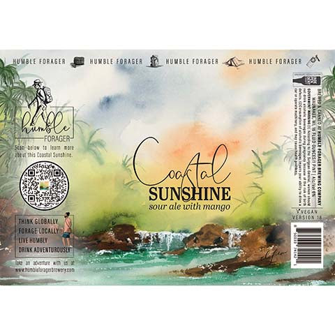 Humble Forager Coastal Sushine V14: Mango by Humble Forager Brewery, beer label