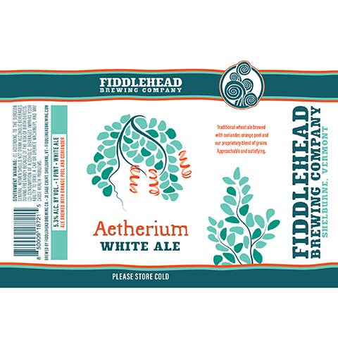 Fiddlehead Aetherium White Ale by Fiddlehead Brewing, beer label